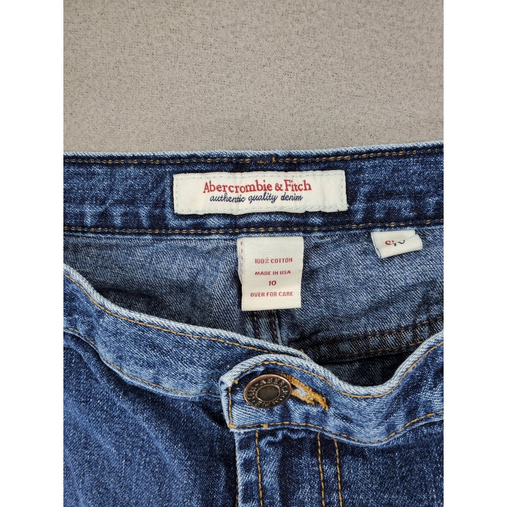 Abercrombie & Fitch‎ Women's Blue Jean Denim Mini Skirt Size 10 100% Cotton USA - Picture 2 of 5